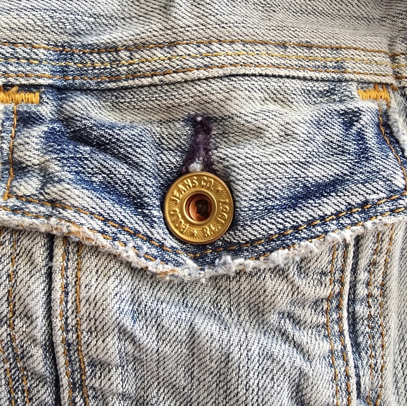 Vtg Distressed Ralph Lauren Polo Jean Co Blue Denim Lydia Jean Jacket Women's L - Picture 3 of 8